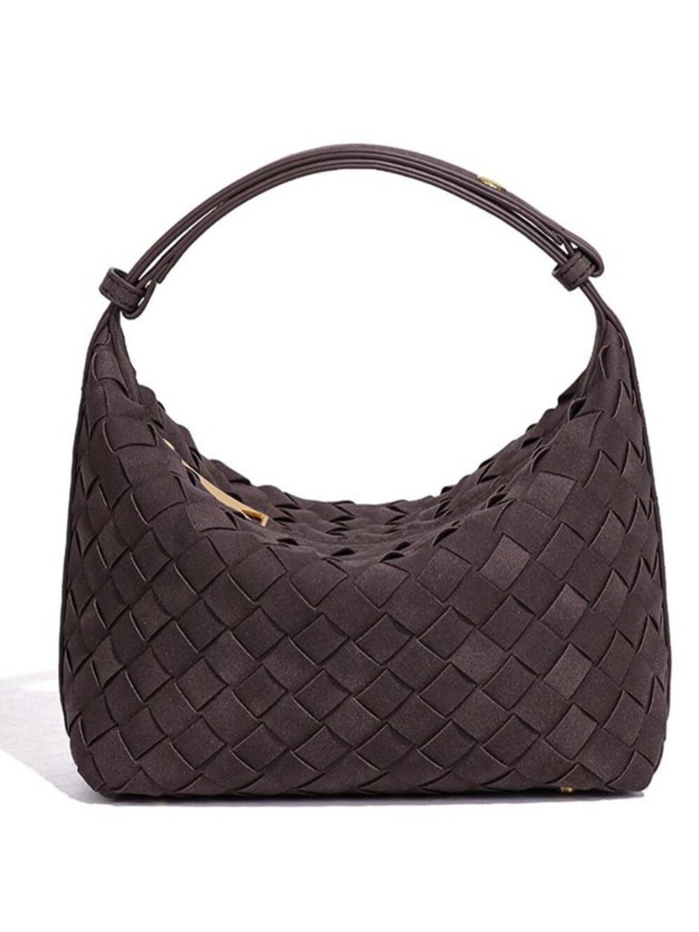 Woven Purse for Women Suede Leather Shoulder Bag Vegan Tote Bags Suede Hobo